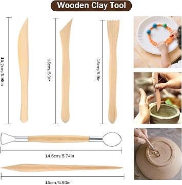 25 Pcs Polymer Clay Tools Sculpting, Pottery Tools for Clay Sculpting Toolss, Air Dry Ceramic Pottery Modeling Sculpture Modelling Carving Tool Kit, DIY Art Crafts Accessories, with Carrying Case