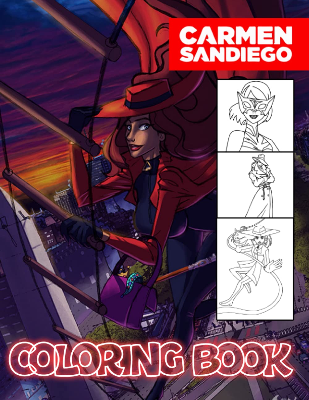 Carmen Sandiego Coloring Book: Interesting coloring book suitable for all ages, helping to reduce stress after studying, working tiring.– 30+ GIANT Great Pages with Premium Quality Images.