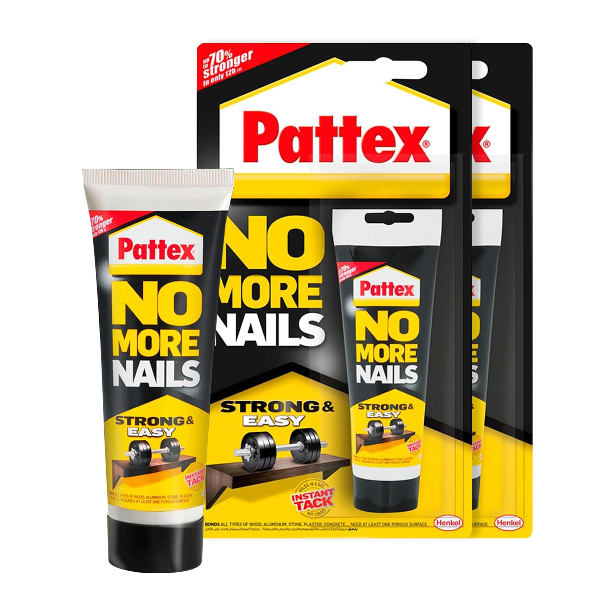 No More Nails Strong & Easy,Heavy-Duty Mounting Adhesive,Strong Glue For Wood,Ceramic,Metal & More, White Instant Grab Adhesive,1X50G Tube(pack of 2)