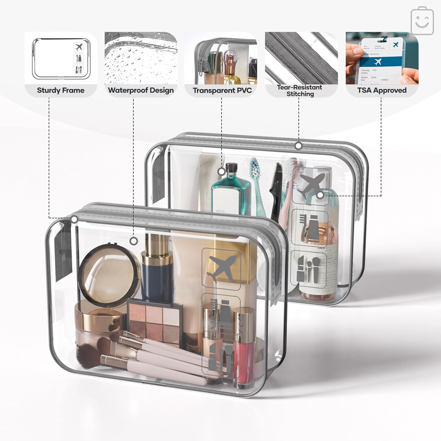 Veken 9/11 Set Compression Packing Cubes for Travel Essentials,Compressible Expandable Large Luggage Suitcase Organizer Bags for Clothing,Durable Space Saver Storage Bags with Toiletry Bags(Gray) - Image 4