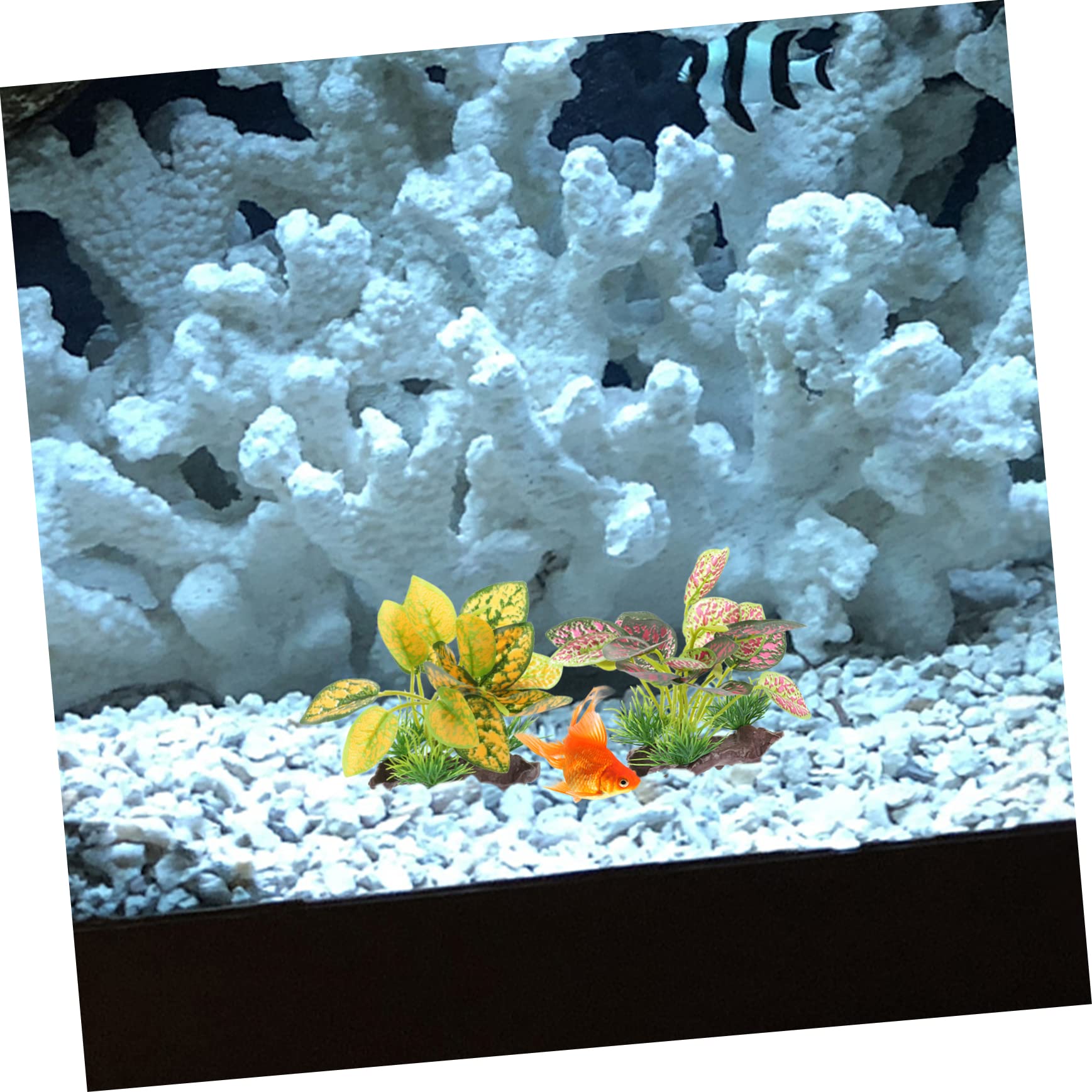 OUNONA 3 Set Ornamenti Di Piante Acquatiche Simulate Piante Da Terrario Arredamento Pianta Contenitori Piante Finte Per Acquario Accessori Per Acquari Resina 3 Pezzi * 3