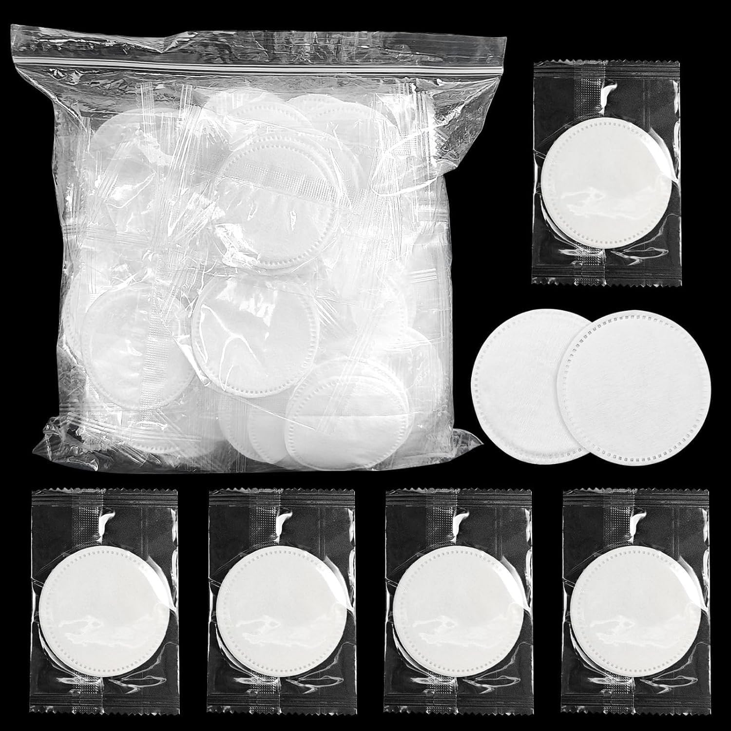 Cotton Rounds,Individually Wrapped Cotton Pads,Makeup Remover Pads | for Face,Nail Polish,Facial Cleansing | Soft,Round,Disposable,Sachet Wrap,Travel Size,Airbnb/Apartment/Hotel Amenities (800 Pack)