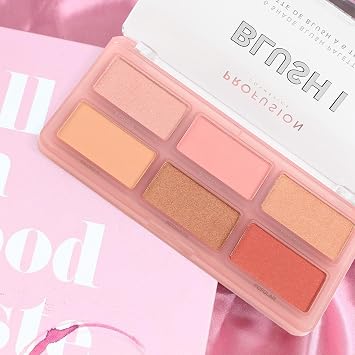 Profusion Cosmetics The Go Palette - Blush I, Long Lasting 6 Shade Face Blusher Gives Daily Glamorous Celebrity Look