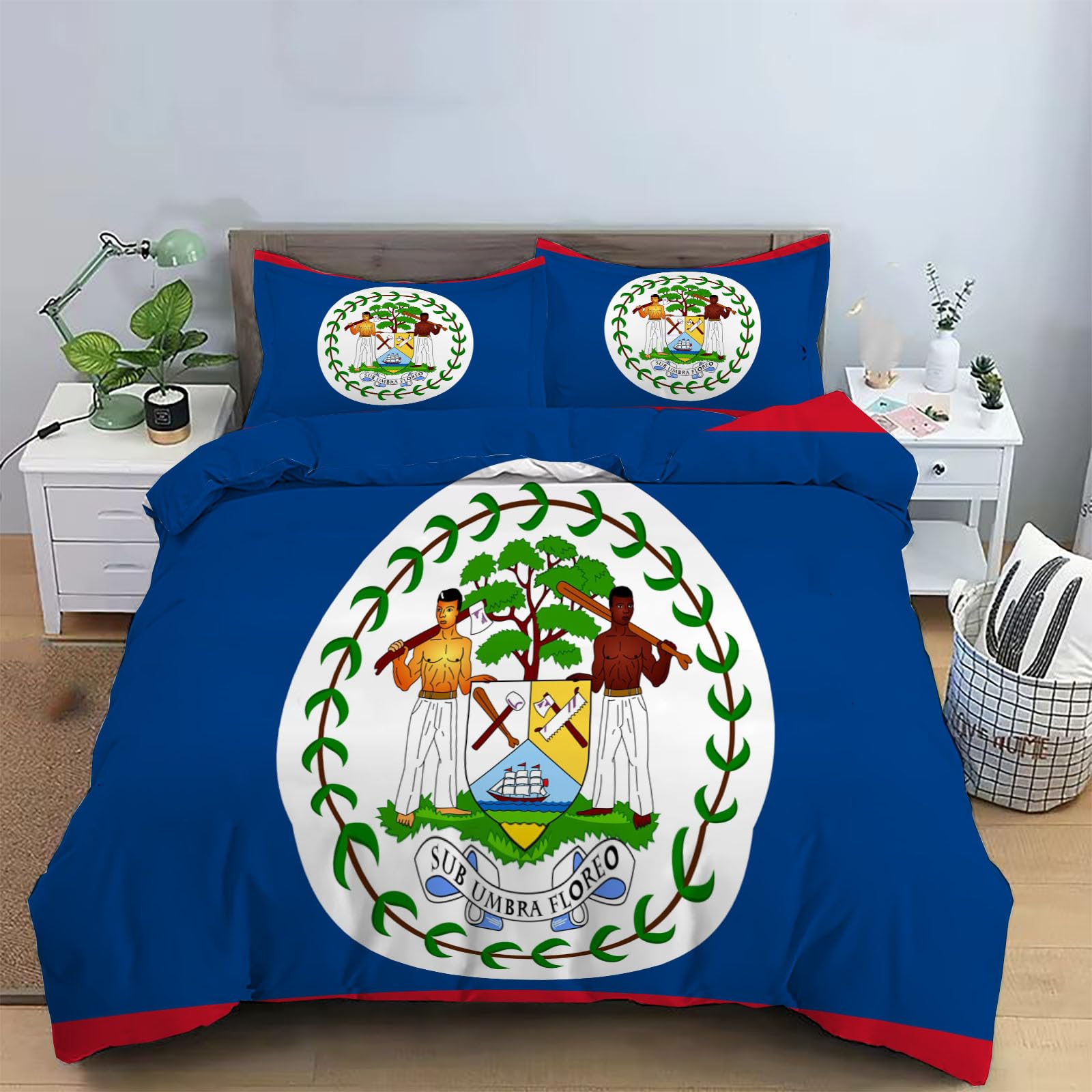 Housse de couette 200x200cm drapeau du Belize pour une décoration de chambre évasion