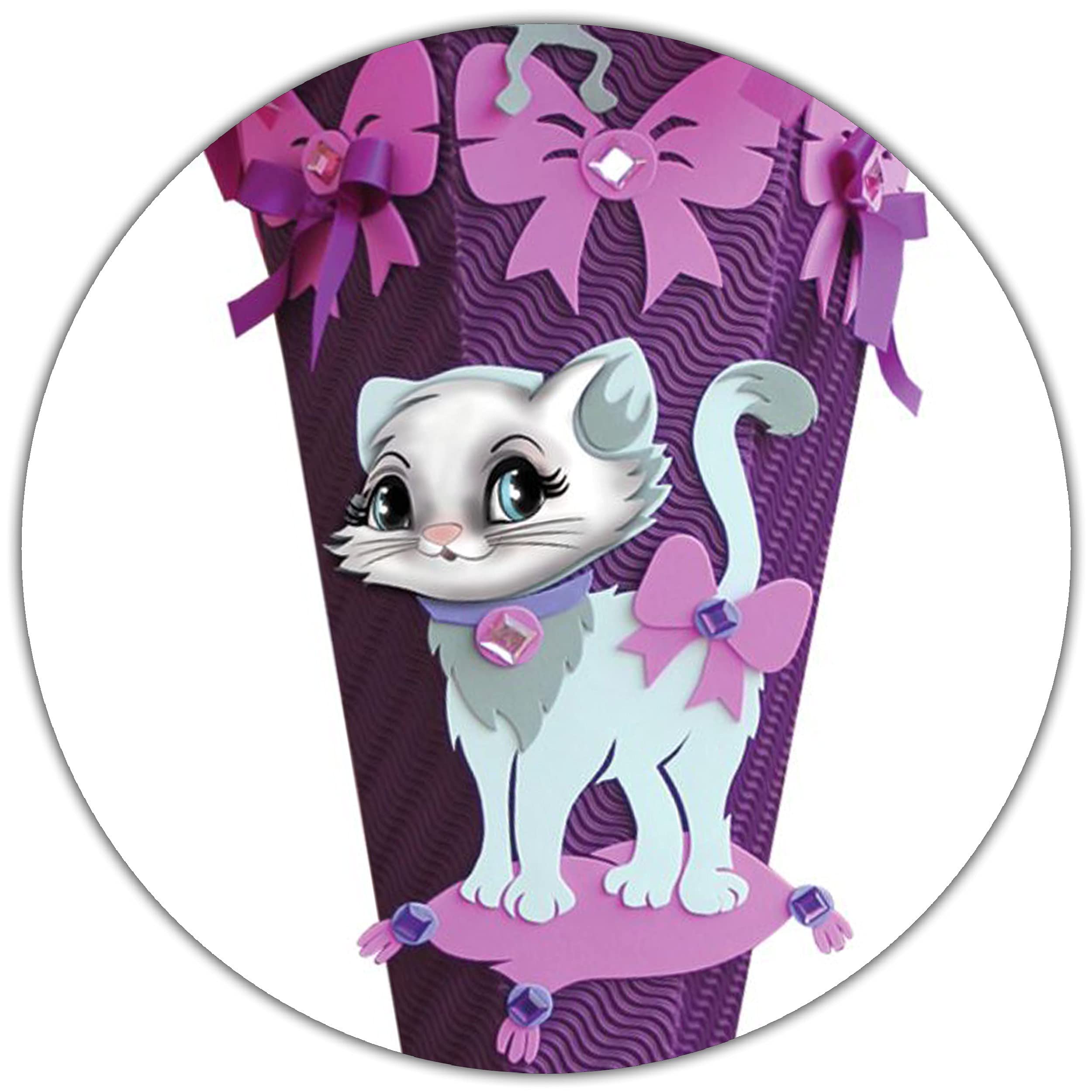 alles-meine.de GmbH Bastelset - Schultüte Farbe & Größe wählbar 70/85 / 100 cm - Katze & Maus - Farbe frei wählbar - Bastelschultüte - Zuckertüte zum selber Basteln Bemalen..