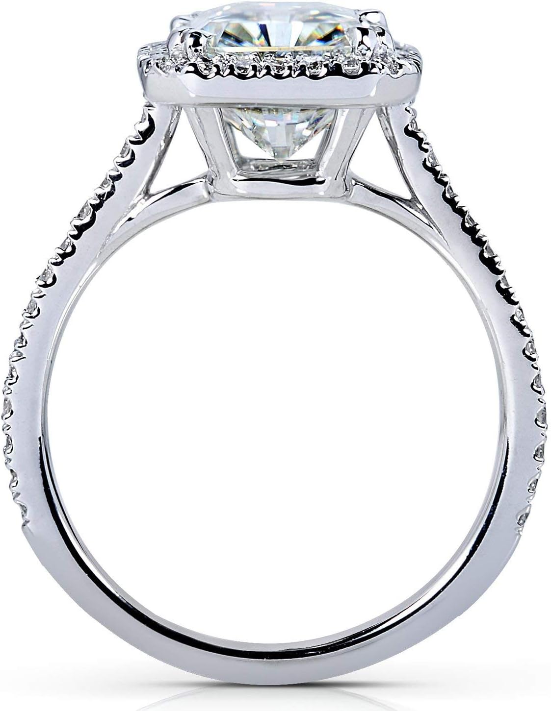 Kobelli Forever One (D-F) Radiant-cut Moissanite Engagement Ring 3 Carat (ctw) in 14k White Gold
