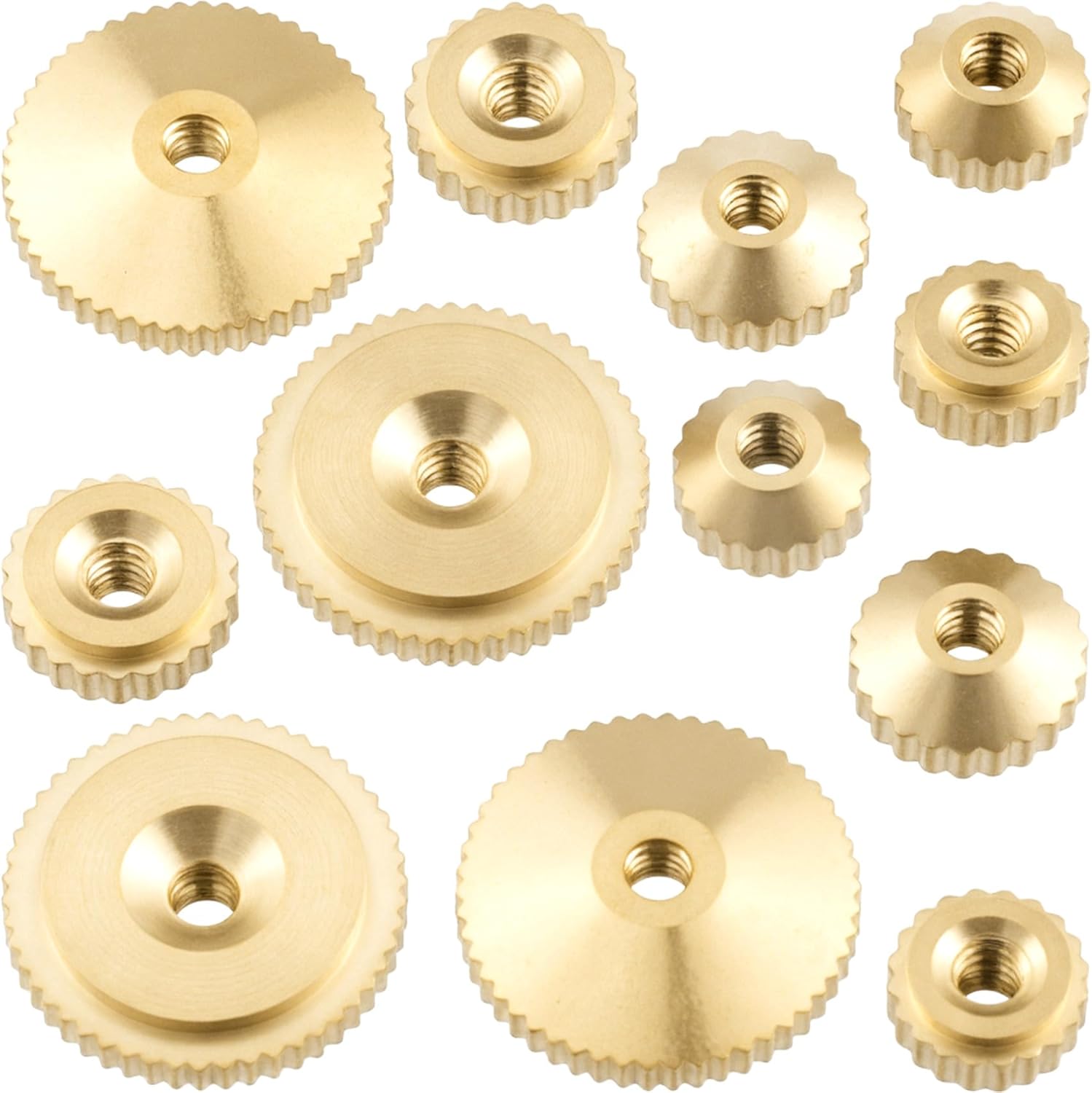 12pcs Clock Hand Assortment, Brass Replacement Grandfather Wall Mantel Clock Hand Parts - Outer Diameter 10 mm, 6 mm, 5 mm