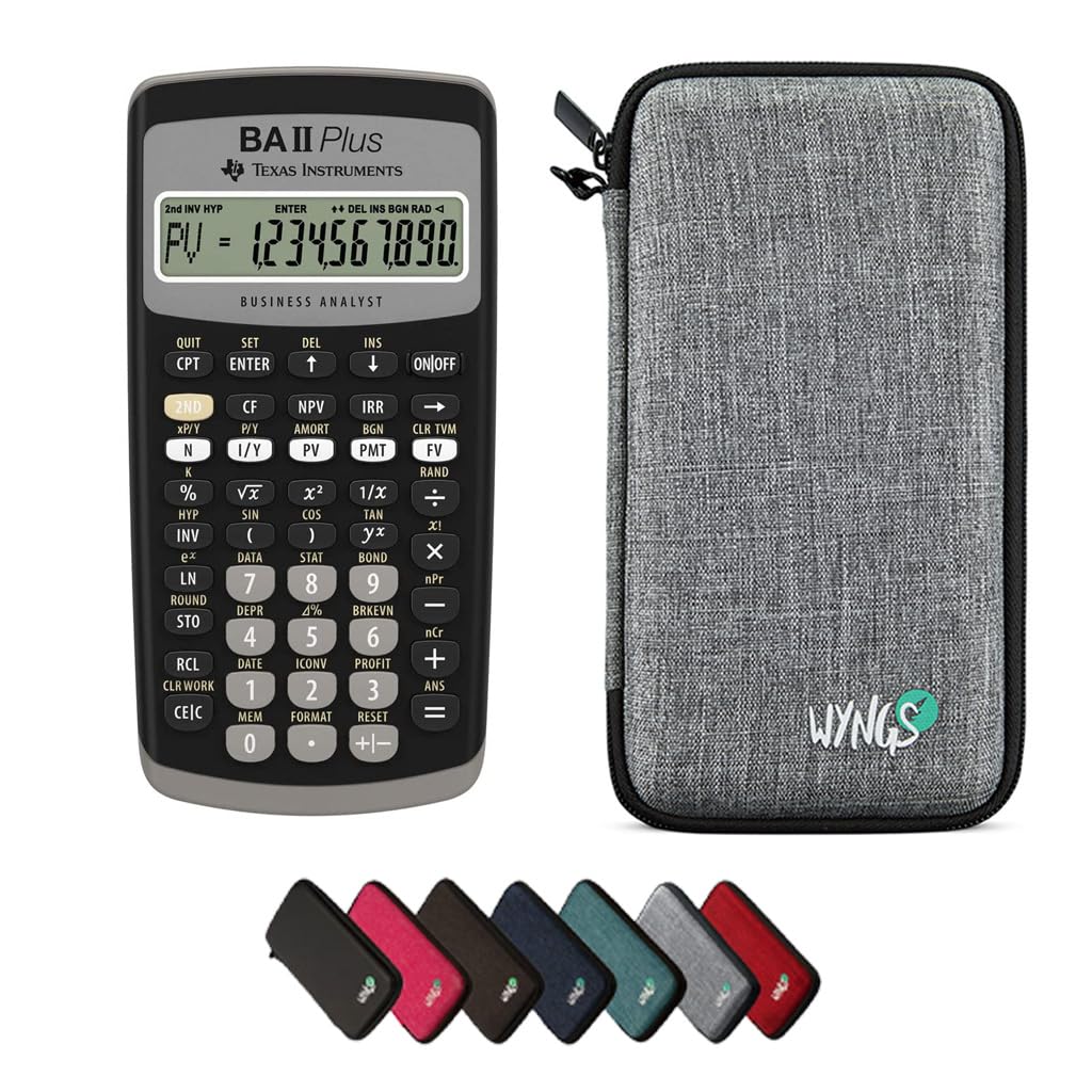 CALCUSO Paquete Básico Gris Claro con Calculadora TI BA II Plus