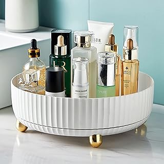 Lazy Susan, Turntable Organizer for Cabinet, Plastic Rotating Turntray Container Bins, Round Spinning Organization for Pan...