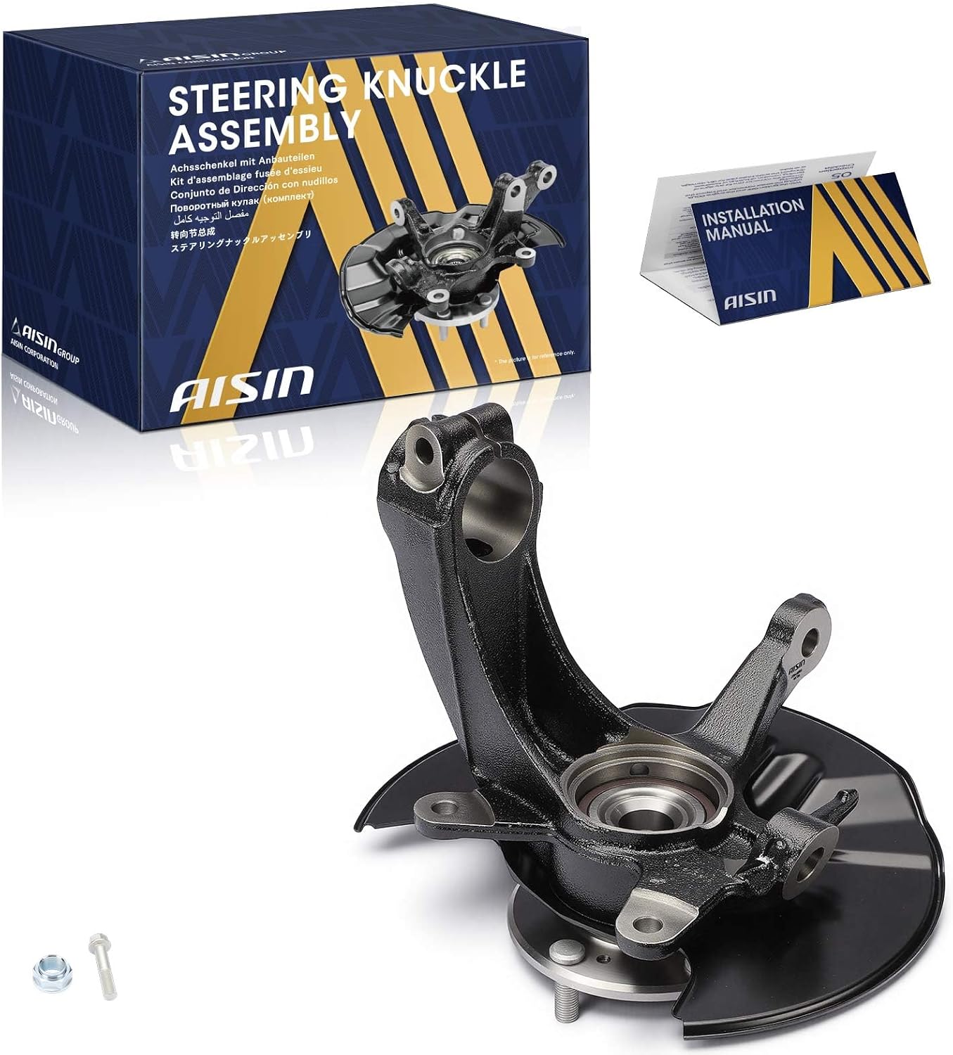 AISIN AFTERMARKET JSKH-00531 Front Right Steering Knuckle and Wheel Hub Bearing Assembly - Compatible with Honda Civic 2016-2021