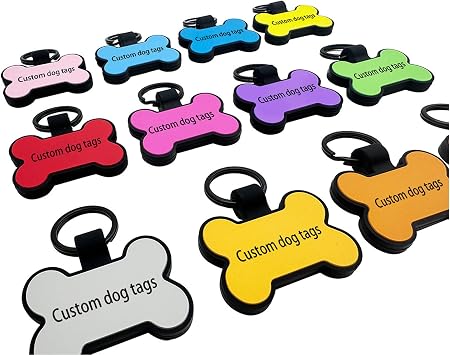 Silent Dog Tag, Personalized Engraved Silicone Dog Name Pet ID Tags, Soundless No More Jingling Dog Tags