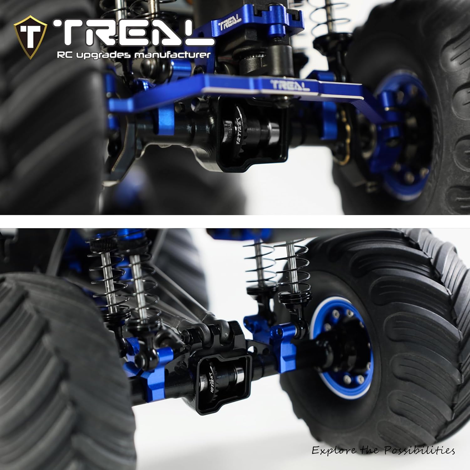 TREAL TRX4M Overdrive Gears 22T/12T and Underdrive Gears 24T/10T Steel Helical Differential Gear Set for TRX-4M Bronco Defender K10 F150