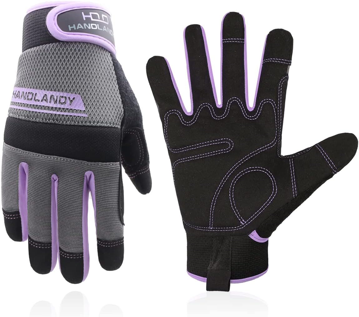 Women Safety Work Gloves Utility Touch Screen Working Grip Glove for Yardwork Gardening Breathable Mechanic Gloves