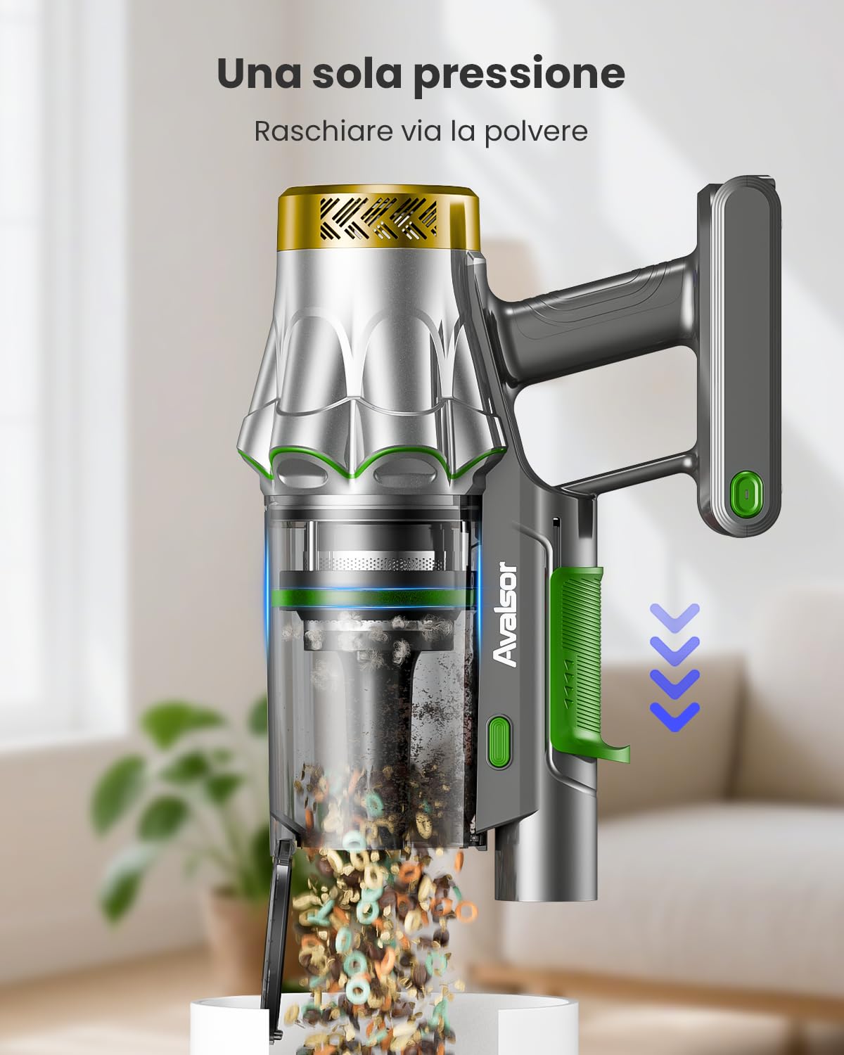 Avalsor Aspiradora con batería de 50 KPA/600 W/70 min