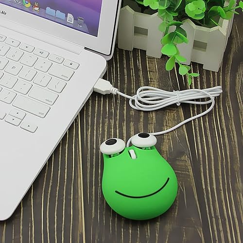 Miniatura 9 de Lindo mouse con cable, USB con cable para niños con forma de caricatura, 1600 PDI 3 botones ergonómicos para computadora portátil de escritorio