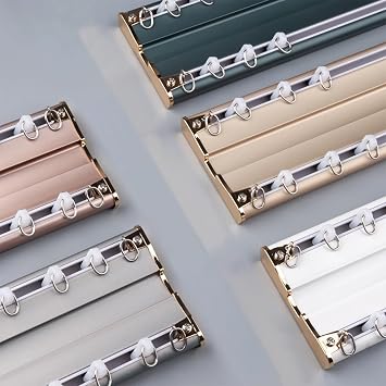 Curtain Track Ceiling Curtain Tracks - Double Track Aluminum Track 100-600cm Mute Curtain Rails, Ceiling Metal Track for Curtains with Curtain Pulley 16pcs/m Easy to Install
