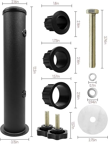 Miniatura 6 de Juego de tubos de montaje en poste de paraguas, tubo universal de granito para paraguas, tubo de acero inoxidable para exteriores, soporte de base