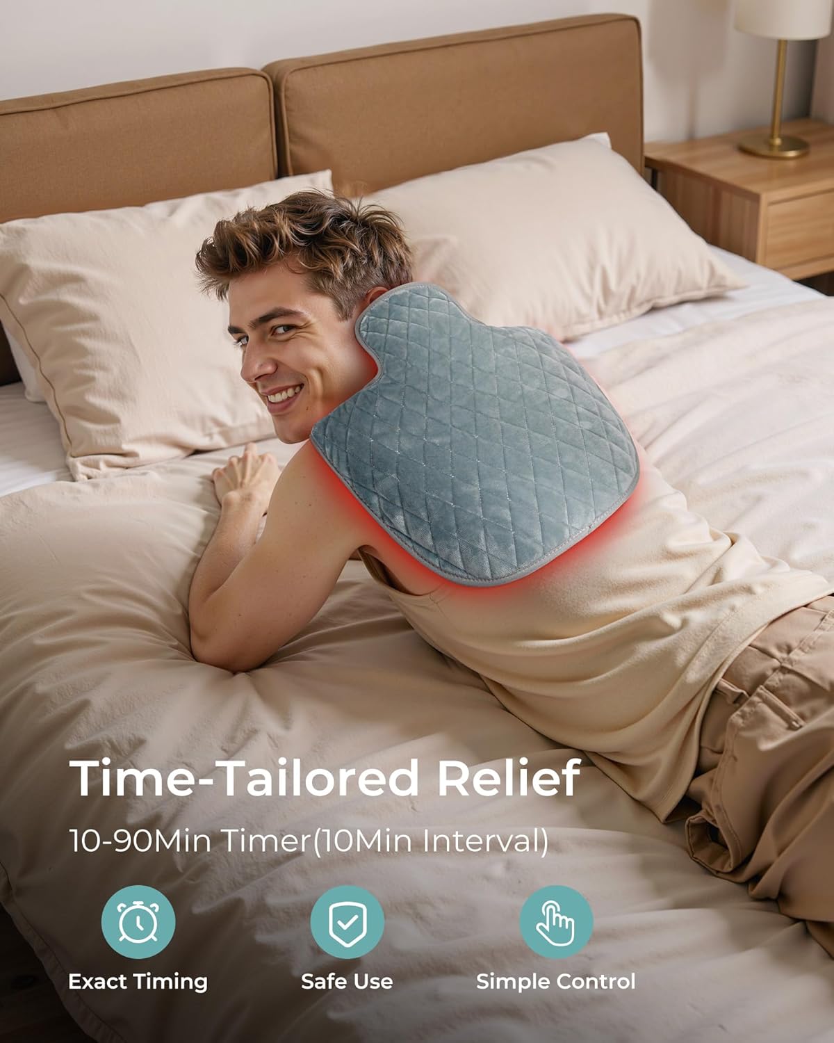 Red Light Therapy for Neck and Shoulder, Infrared Light Therapy for Shoulder/Back, Red Light Therapy for Body Pain Relief with Pulse/ 9 Timer/ 5 Light Intensity/ 3 Working & Heating Mode/ 660nm&850nm - Image 6