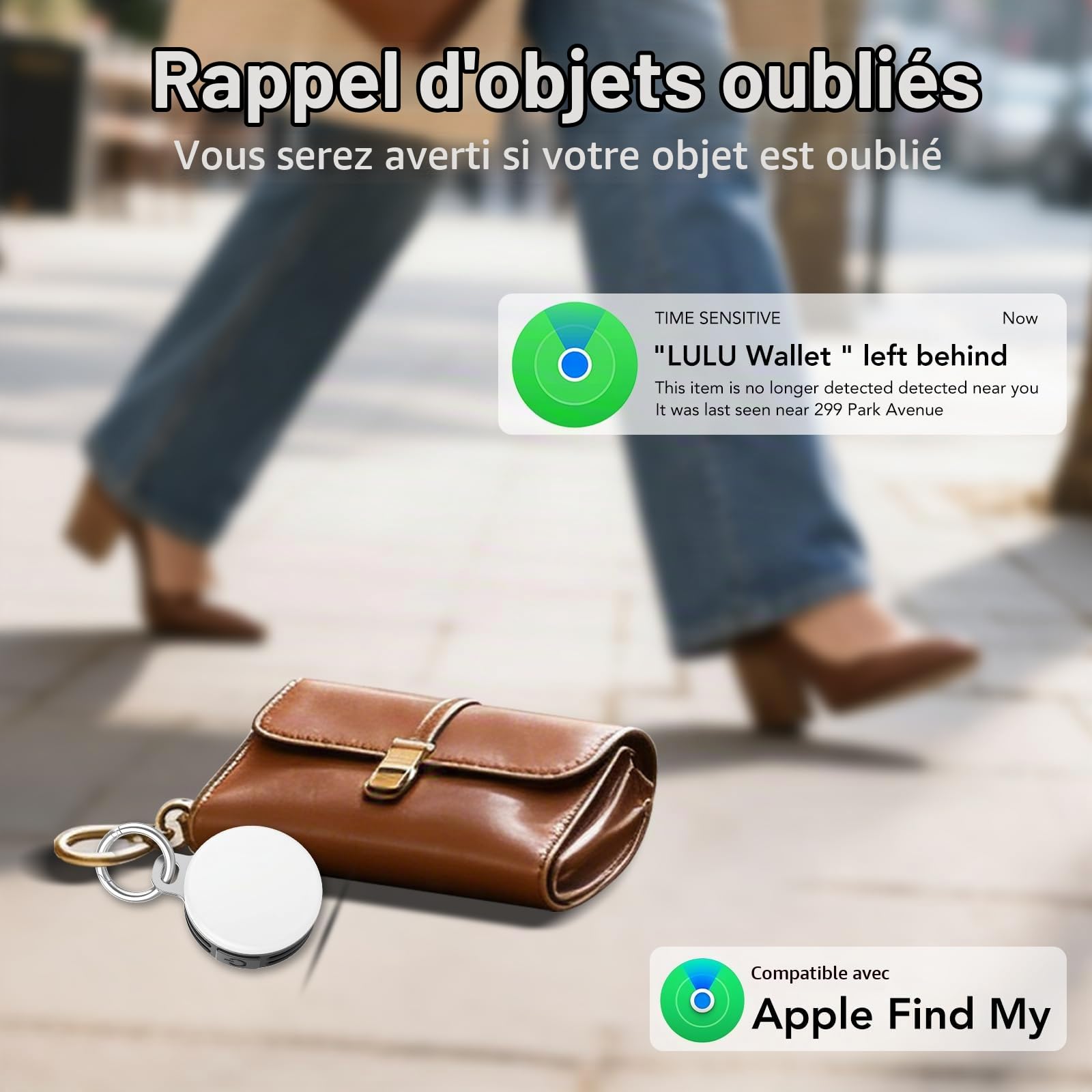 Air Traceur Tag Lot de 2 avec 4 Modes Light, Compatible avec Apple Localiser (iOS Uniquement), Smart Tag pour Les Balades Nocturnes, Le Camping,Localisateur d'objets pour Portefeuilles Clés Sacs