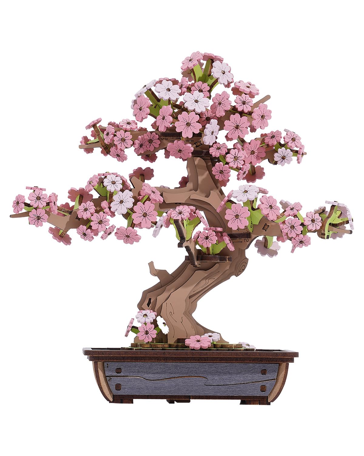 Rolife Puzzle 3D Legno Bonsai Modellismo da Costruire Adulti für Kinder Spielzeug Modellino DIY Kit (Cherry Blossoms Sakura Bonsai)