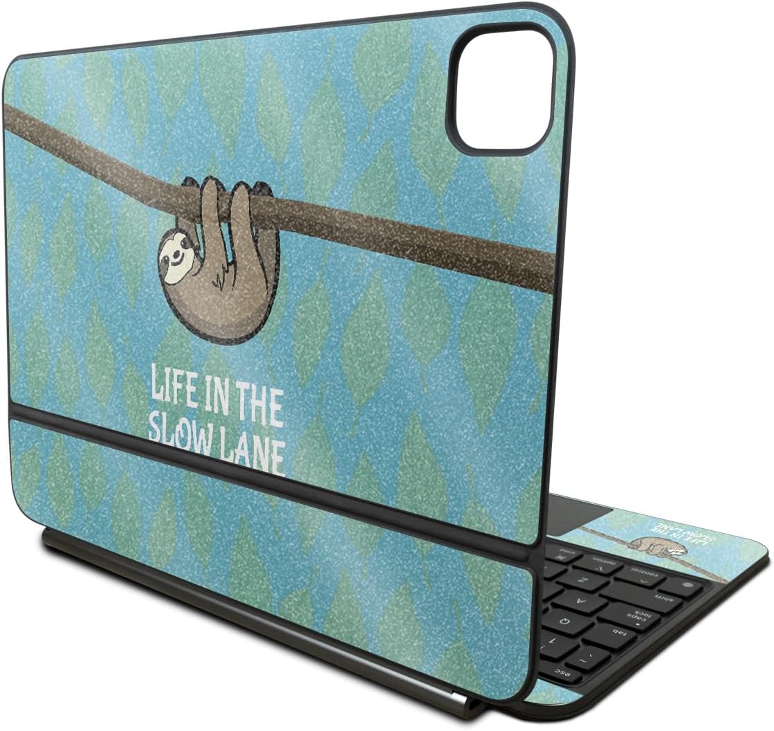 Glossy Glitter Skin Compatible with Apple Magic Keyboard for iPad Pro 11‑inch (M4) 2024 - Slow Sloth - Premium 3M Vinyl Protective Wrap Decal Cover - Easy to Apply | Crafted in The USA by MightySkins