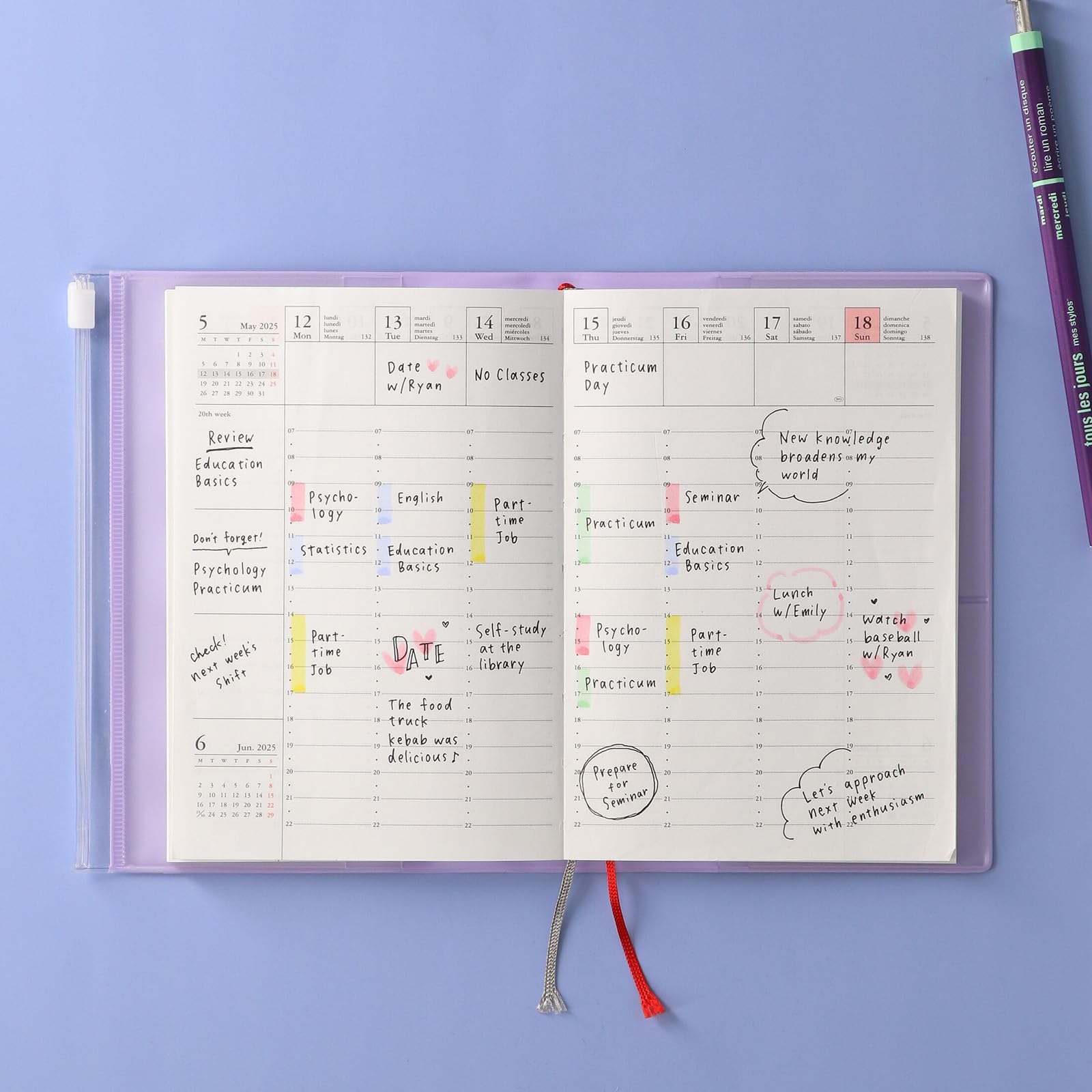 MARK'S 2025/26 Taschenkalender, A6 Colors // Pink