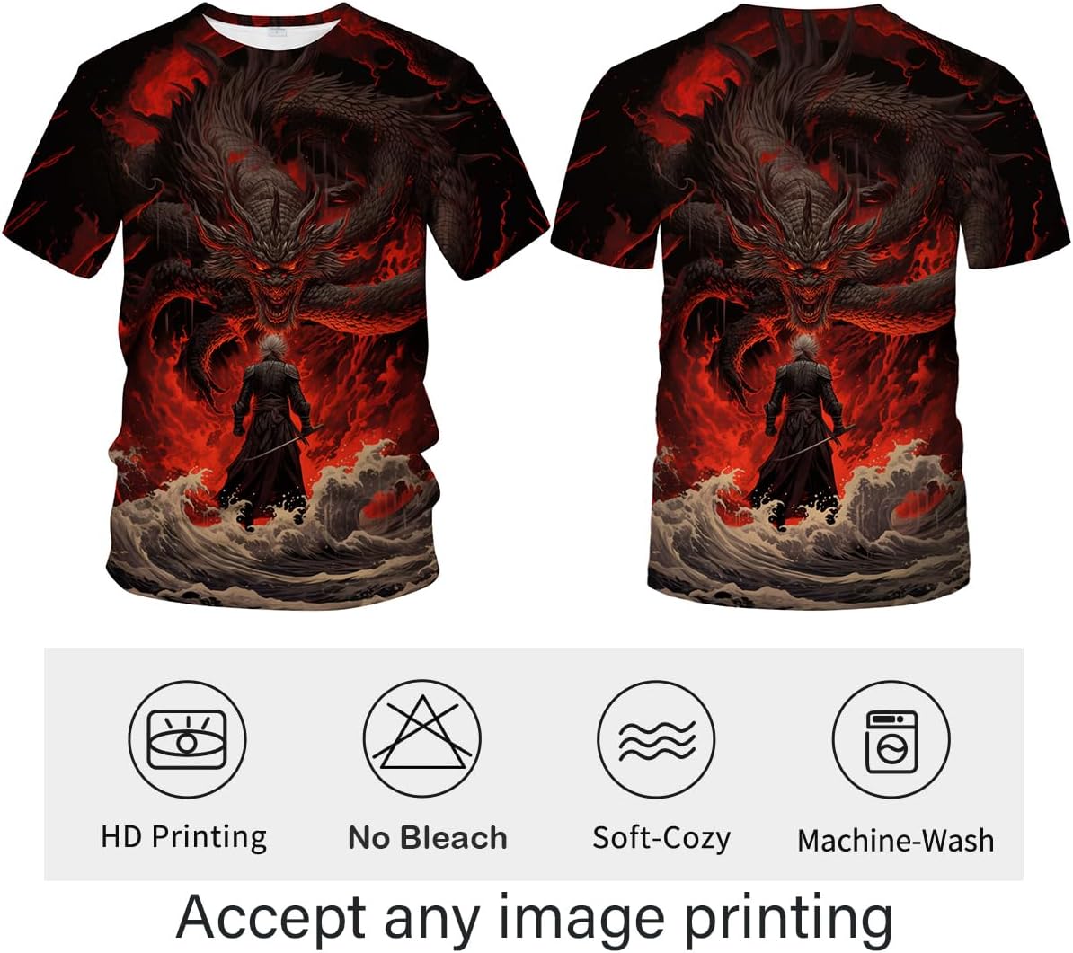 Traditional Chinese Dragon T-Shirt Funny Anime Graphic Tee Shirt - Image 4