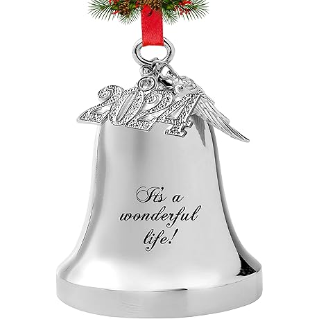 JUPPE 2024 Silver Engraved "It's A Wonderful Life" Christmas Bell