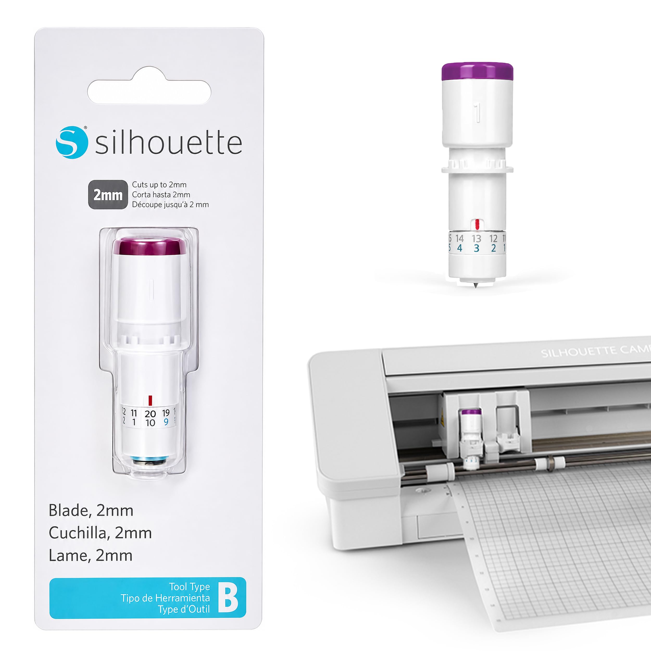 Silhouette America 2mm, Deep Cut Blade for Cameo 4 and Portrait 3 | Cuts Paper, Vinyl, Heat Transfer, Sticker Sheets & More, Precision Cameo 4 Blade with Tungsten Alloy & 0.1 to 2 mm Adjustment