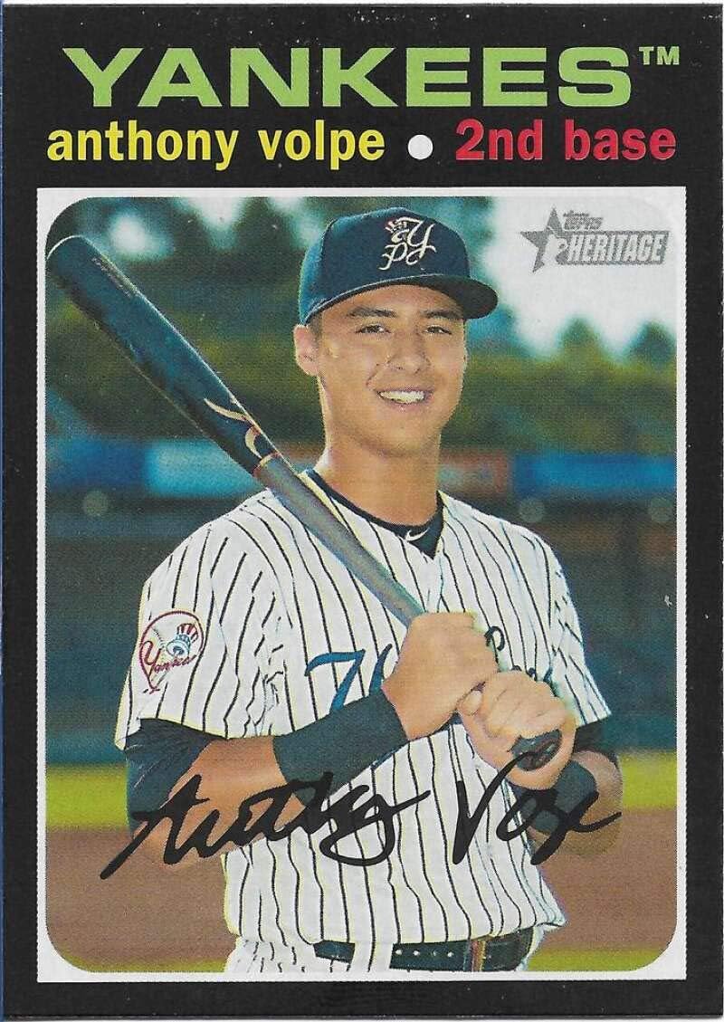 2020 Topps Heritage Minors Baseball #87 Anthony Volpe Pulaski Yankees Official MILB Minor League Trading Card