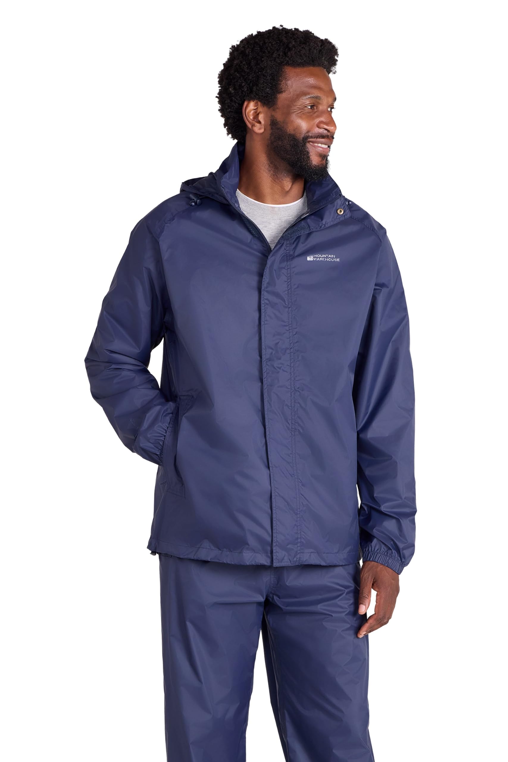 Mountain Warehouse Pakka Mens Waterproof Rain Jacket Navy 3XL