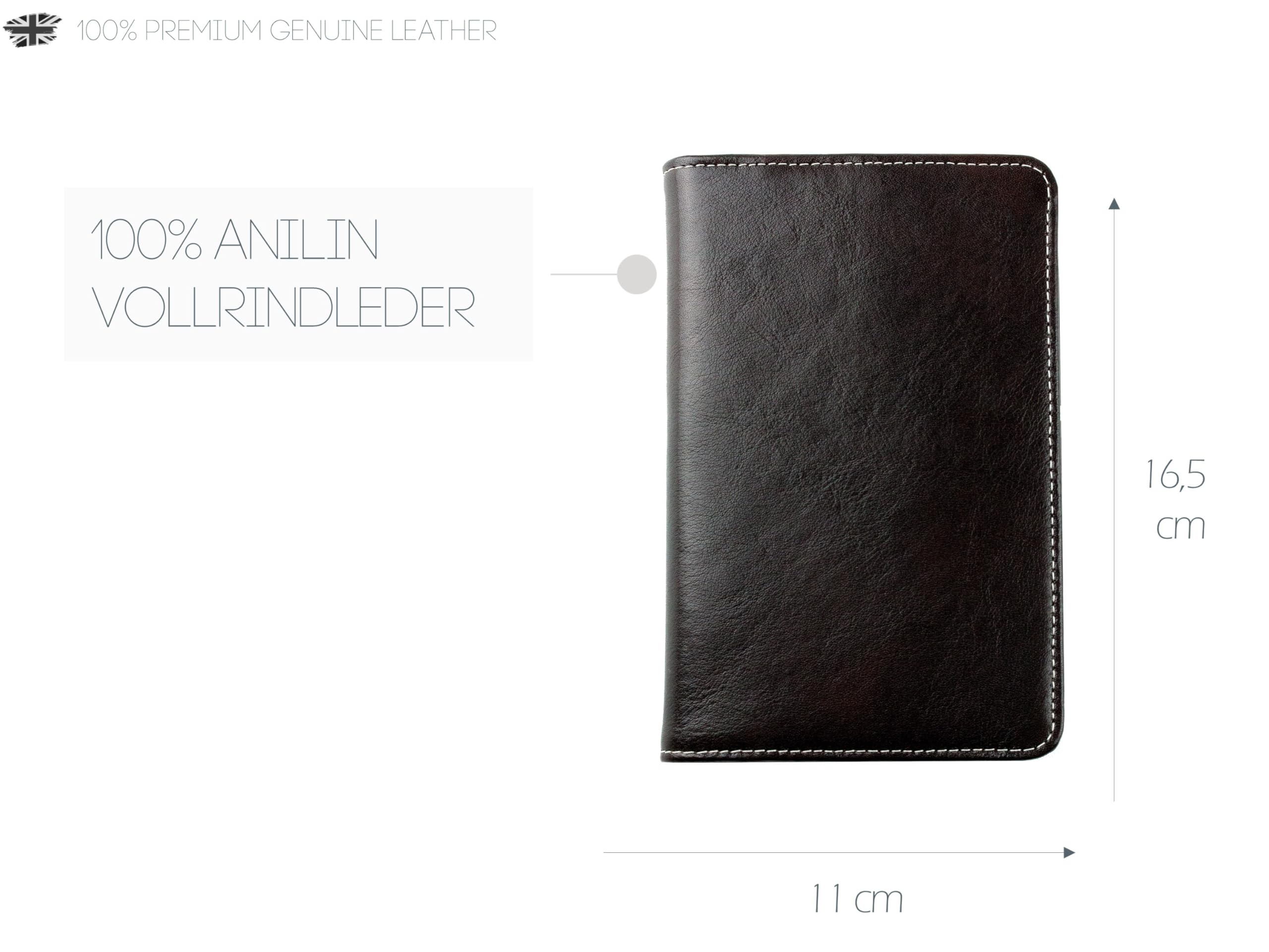 DELMON VARONE - Personalisierbarer Taschenkalender 2027 Anilin Leder braun - Organizer Wochenplaner (1 Woche 1 Seite) - Buch-Kalender Wochenansicht - Notizbuch Kalenderbuch mit Stiftschlaufe