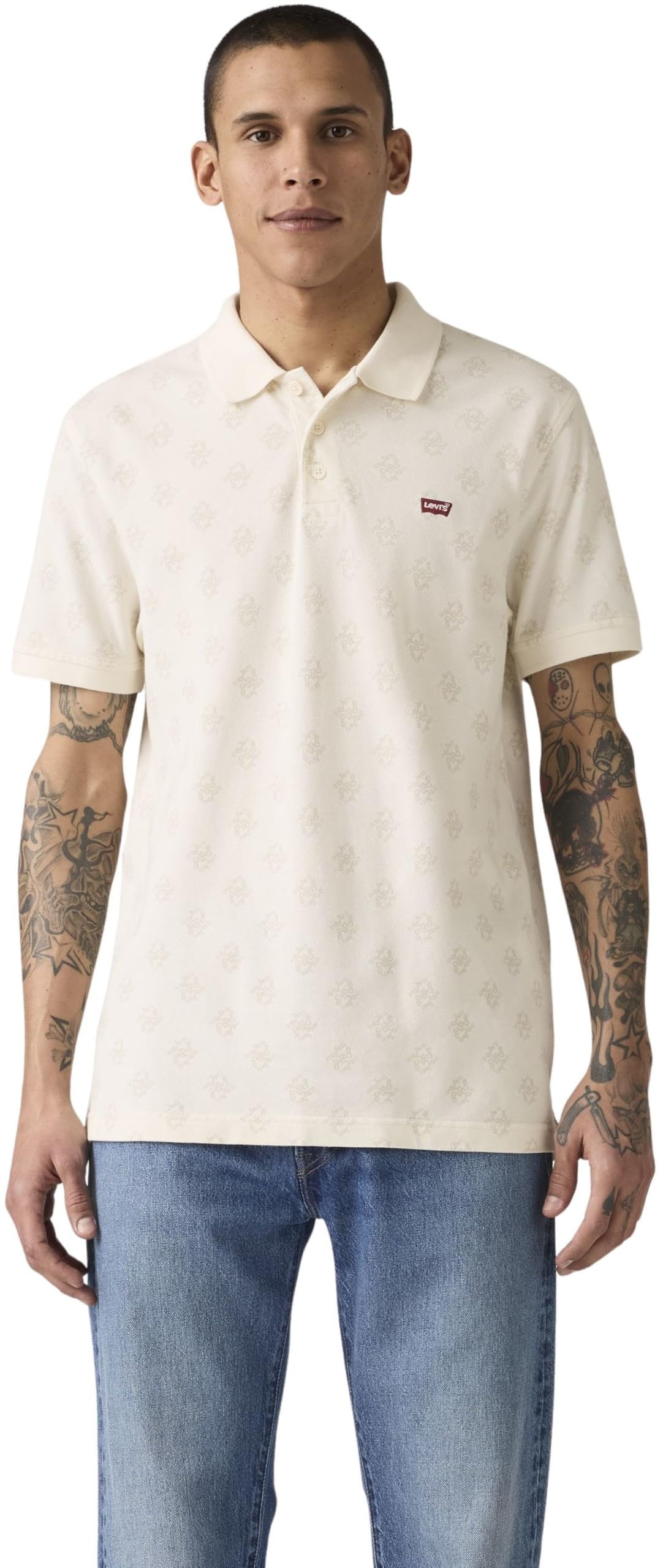 Levis Men's Cream Short-Sleeve Polo Shirt in Size M, Sports Direct
