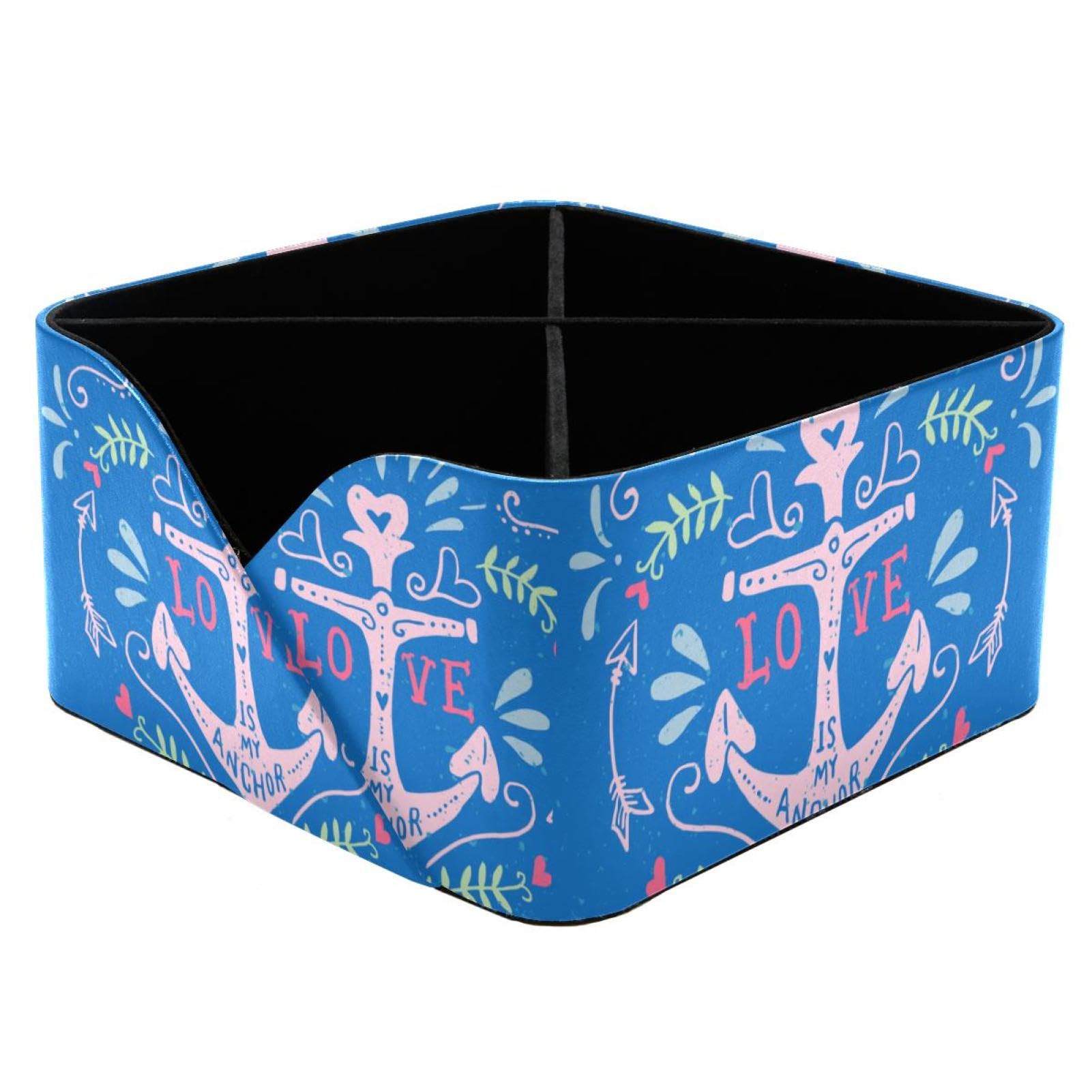 Organiseur de bureau Anchor of Flower à 4 compartiments et porte-crayons noir