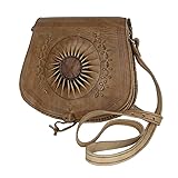 Simandra Leder-Tasche „Zahra“ 25x28cm in braun • marokkanische Umhängetasche • Handtasche 100% Handarbeit • verstellbarer Schultergurt & 2 Fächern Aktentasche Bürotasche Abendtasche Hellbraun