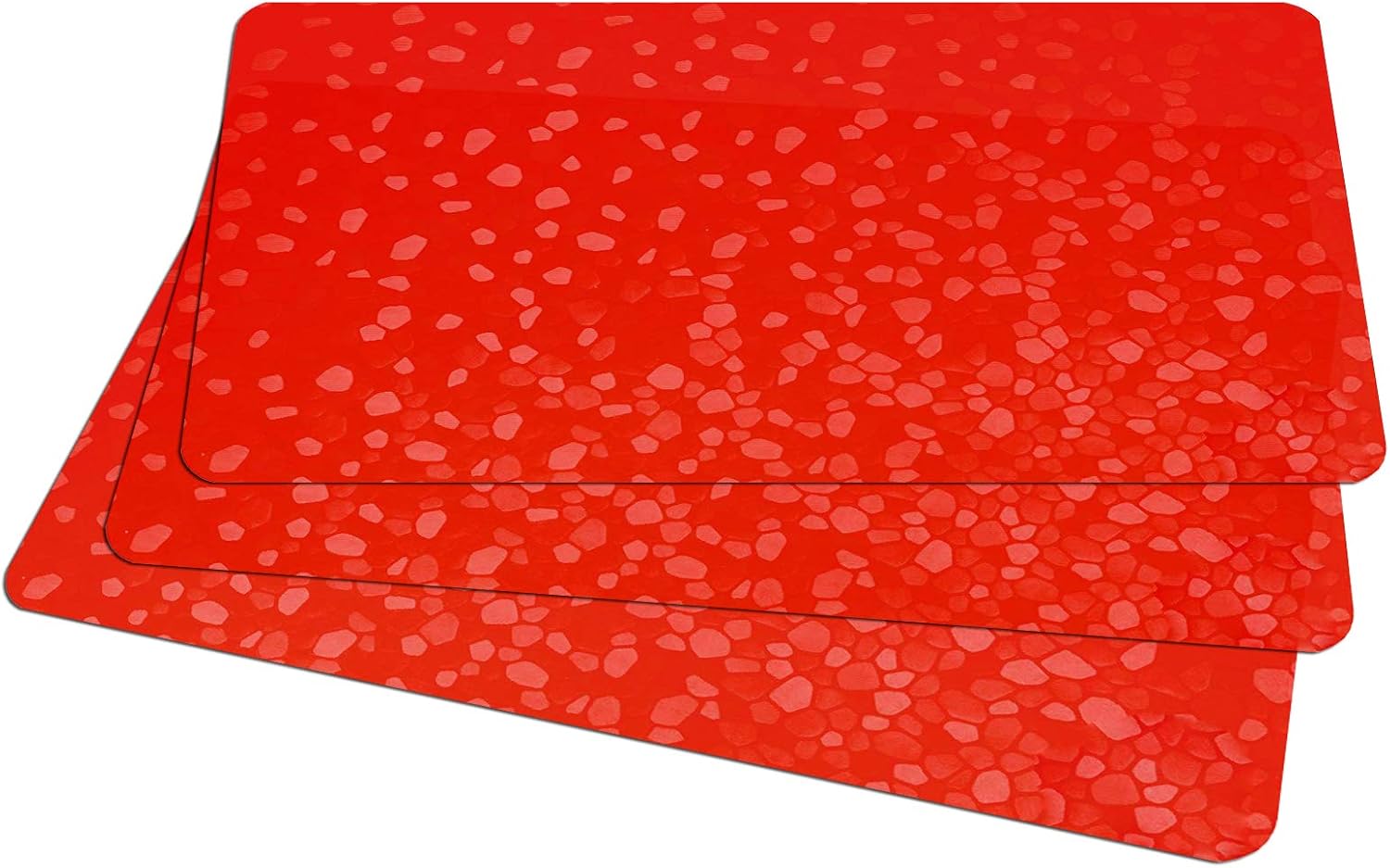 Kuber Industries Diamond Design 3 sztuki PVC lodówka / lodówka wielofunkcyjny zestaw mat do szuflad (czerwony) - CTKTC032381
