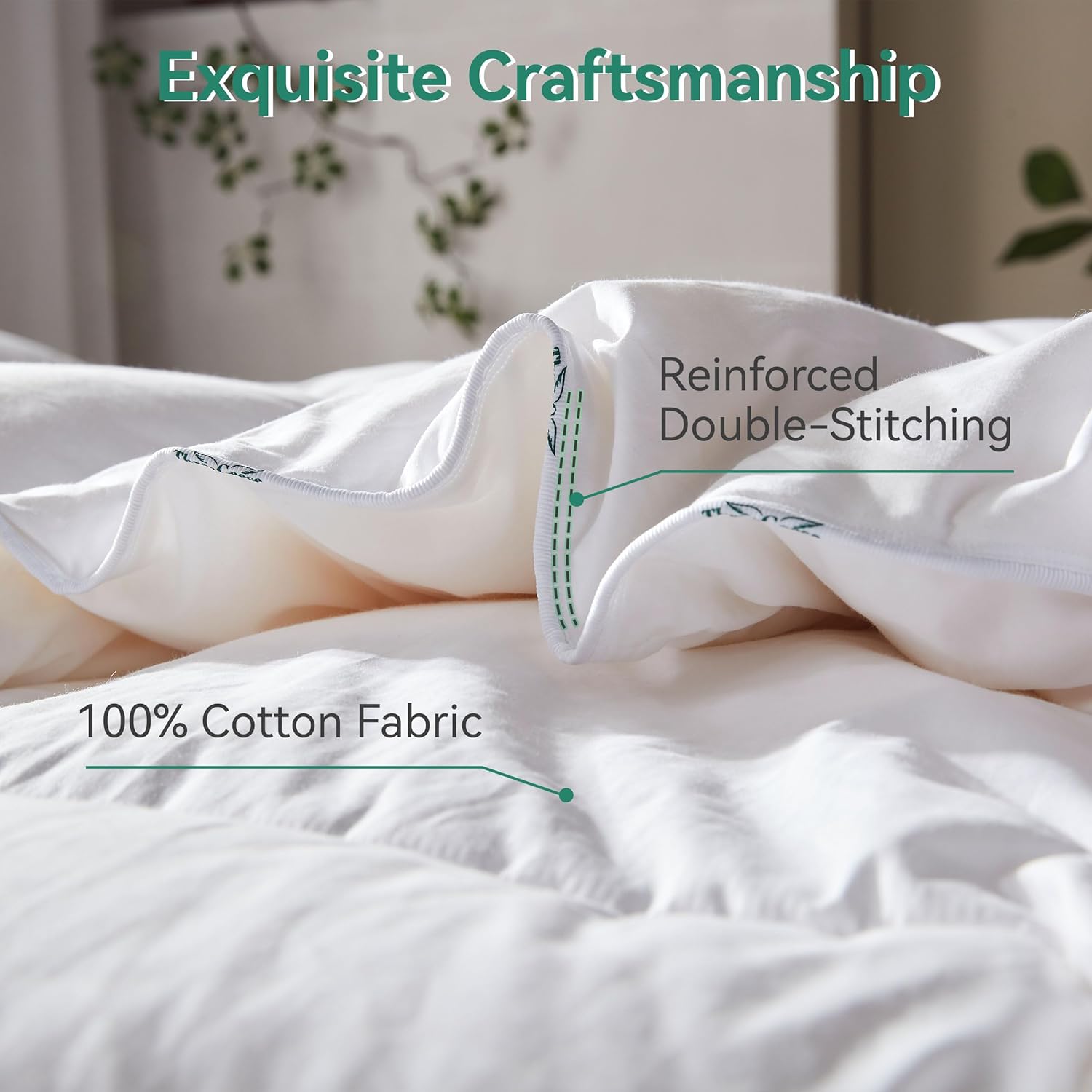 Three Geese Luxury Down Comforter Palatial King Size, All-Season Duvet Insert 120x98 Inch with 100% Cotton Cover, Medium Warmth & High Fill Power, 88 Oz White Hotel Collection Comforter - Image 5