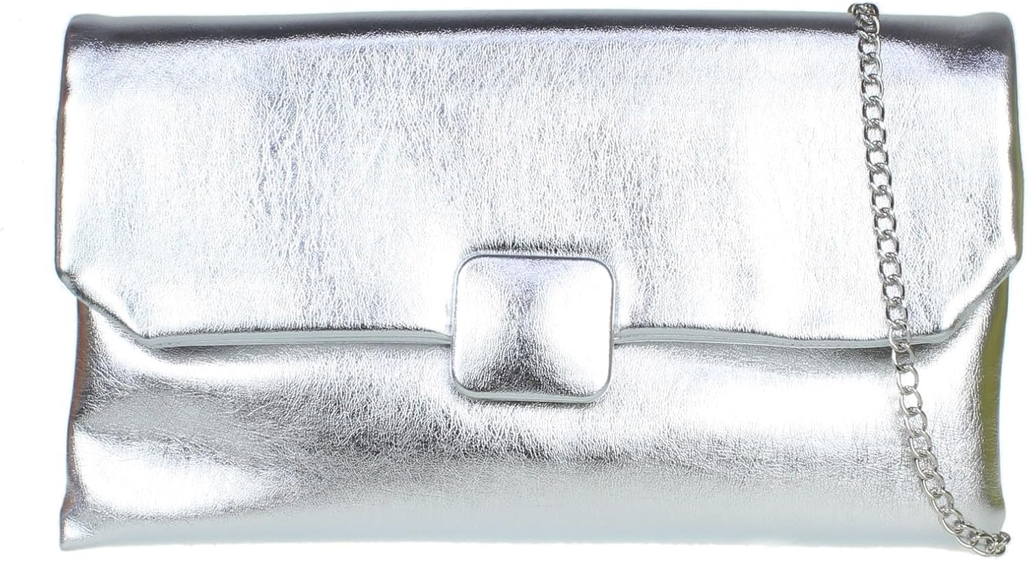 Girly HandBags Womens Faux Leather Plain Envelope Clutch Bag
