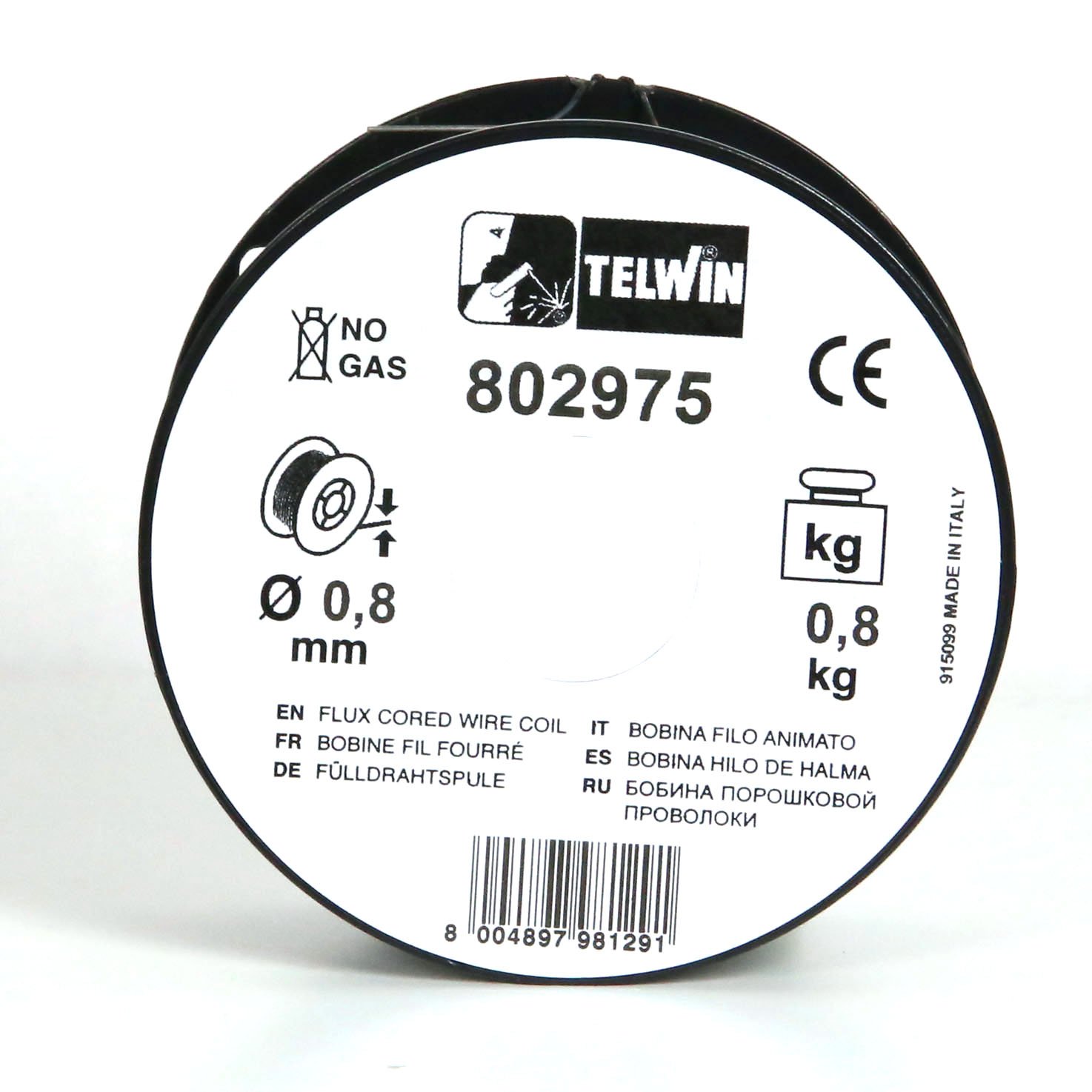 Telwin S.p.A. 802975 szpula drutu spawalniczego średnica 0,8 mm, 0,8 kg, szara