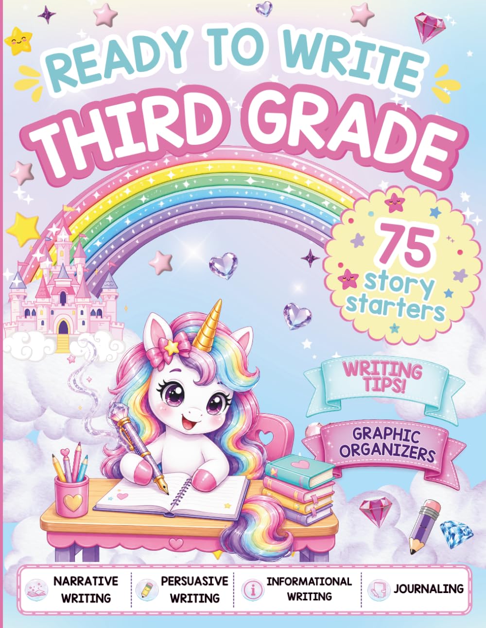 Ready to Write Third Grade: A 3rd Grade Writing Workbook for Girls with Narrative, Opinion, Informational, How-To & Letter Writing Prompts for Classroom, Homeschool & Independent Practice