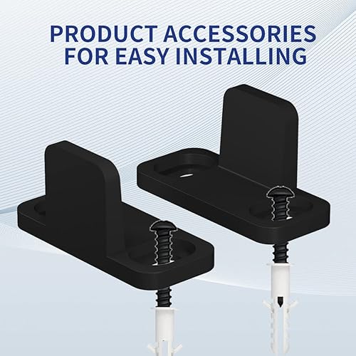 Miniatura 3 de Guía de suelo para puerta corrediza de granero, guía en T de aluminio, guías inferiores montadas en el suelo, herrajes para puerta de granero