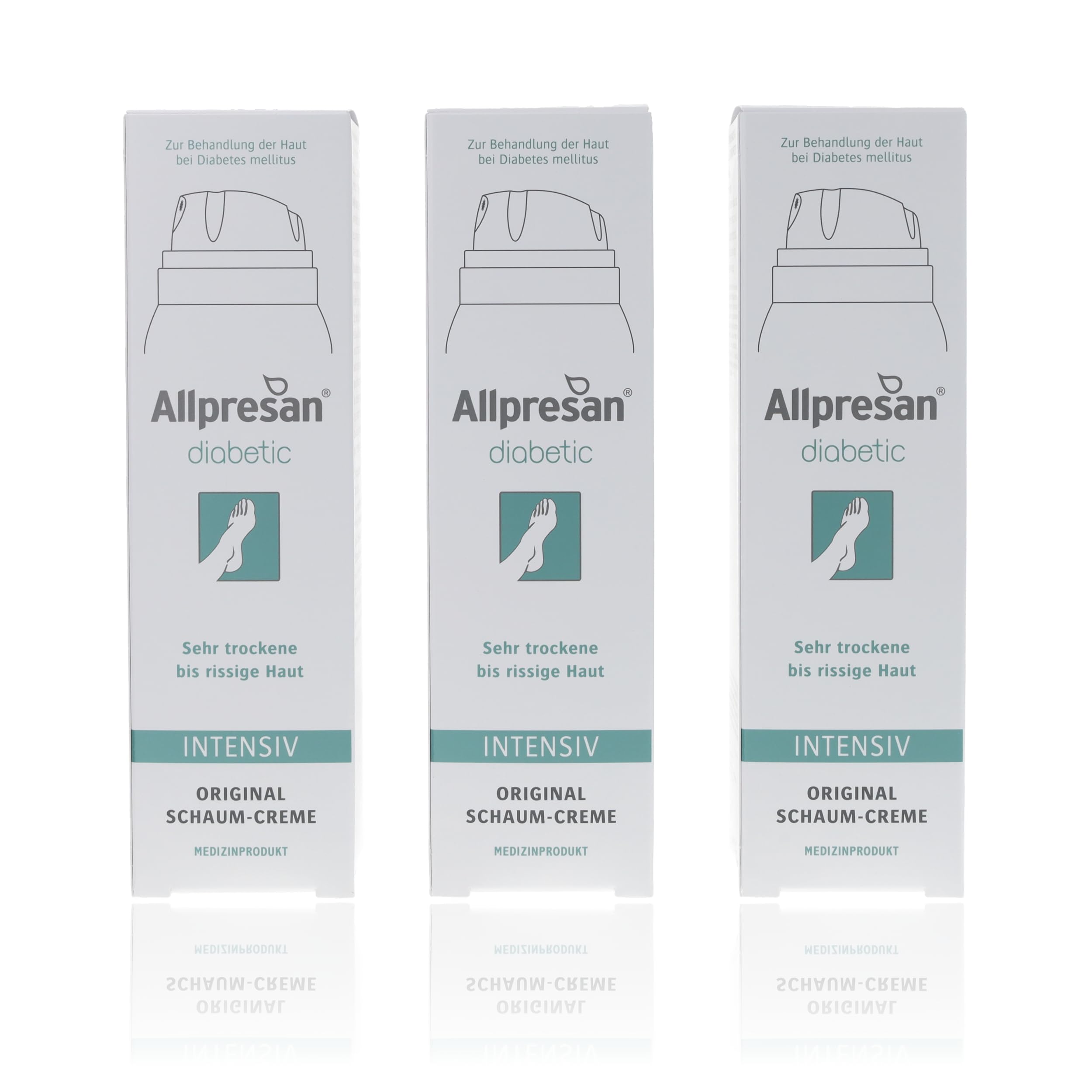 Allpresan diabetic INTENSIV Schaum-Creme - bei Diabetes mellitus - für sehr trockene bis rissige Fußhaut - 125 ml (3er Pack)