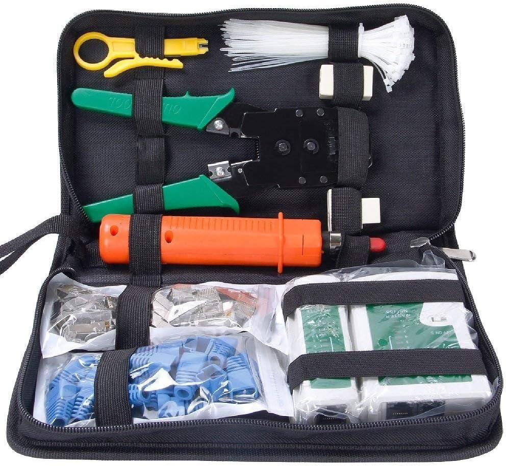 ANTAPRCIS 9/1Network Tool Kit Pro Ethernet Lan Cable Tester Computer Maintenance with Crimp Stripper
