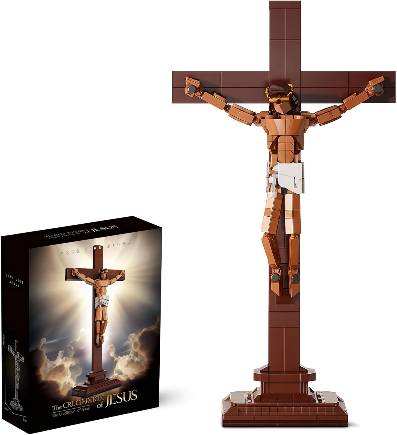 Jesus Cross Building Set, Inspired by Catholic Faith & Hail Mary Prayer, Mother’s Day Christian Gift for Mom, Easter Gift Idea, Confirmation Baptism Gift for Teens Boys Girls