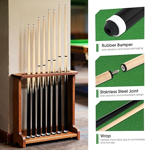 Miniatura 2 de Pool Cue Sticks 36inch 42inch 48inch 52inch 58inch Set of 2 or 4,Pool Cue with 13mm Leather Tip for Adults, Beginners,2-Piece Design(14oz to 20oz