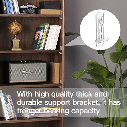 Miniatura 7 de Rierdge 50 pasadores de plástico con bloqueo de 0.197 in, 34 pulgadas de plástico transparente para estante de bloqueo para orificio de clavija de