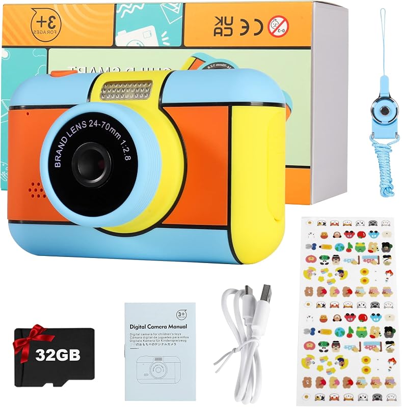 OKYUK 24MP Gyerek Digitális Fényképezőgép 2.4" LCD Kijelzővel 1080P HD Video