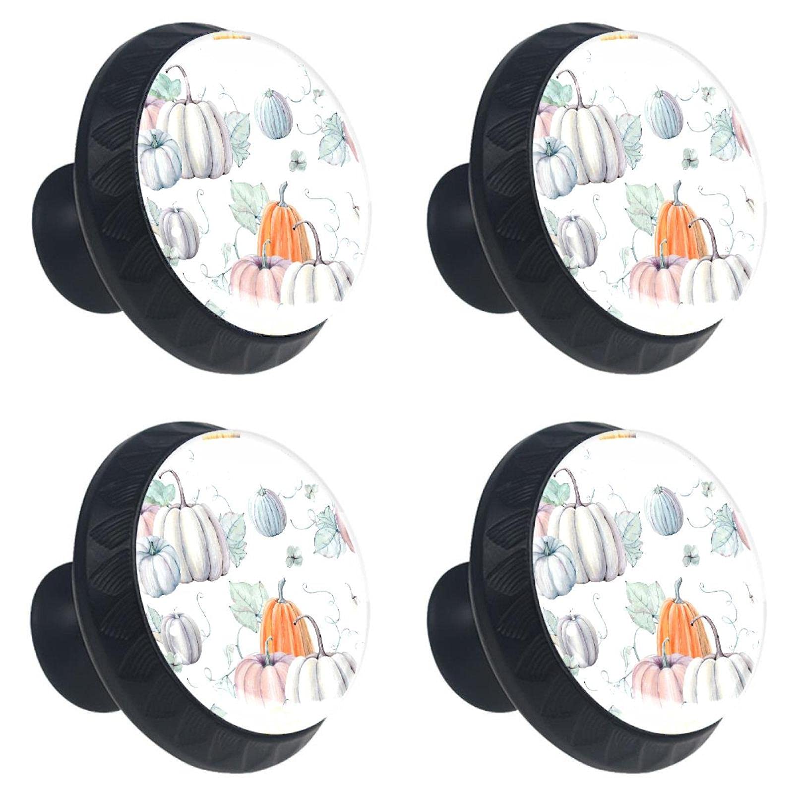 Boutons de tiroir en cristal aquarelle en forme de citrouille pour meuble ancien