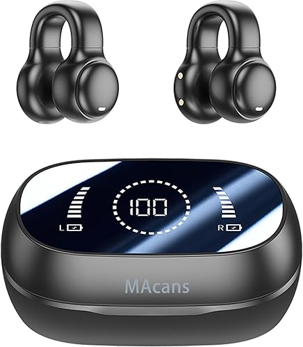 Miniatura 7 de Auriculares inalámbricos con clip de oreja abierta Auriculares de conducción de aire Pantalla de alimentación LED Auriculares deportivos Bluetooth