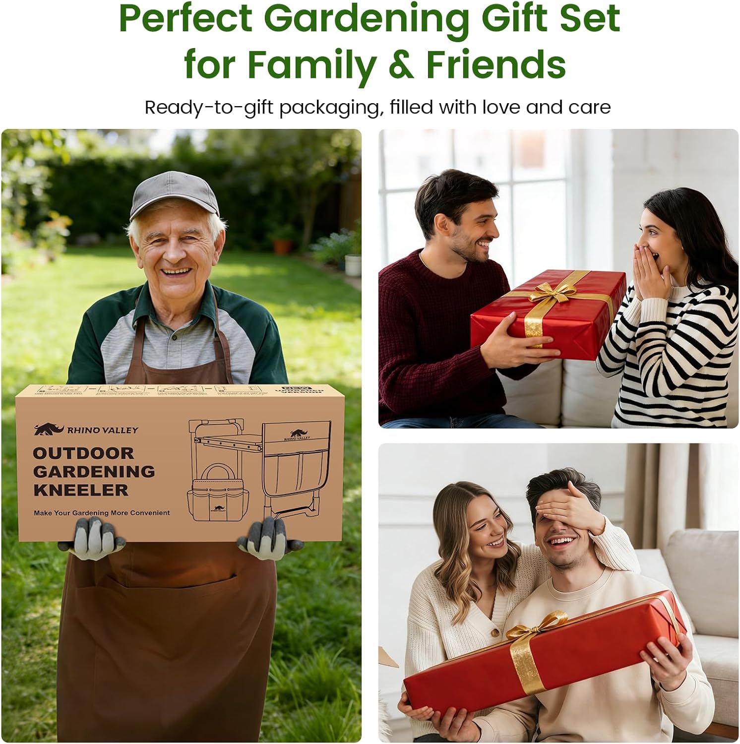Garden Kneeler and Seat, Heavy Duty 2 in 1 Gardening Stool with Tool Side & Tote Bags, Foldable Gardening Bench to Relieve Knee & Back Pain, Garden Chair Gifts for Women, Seniors